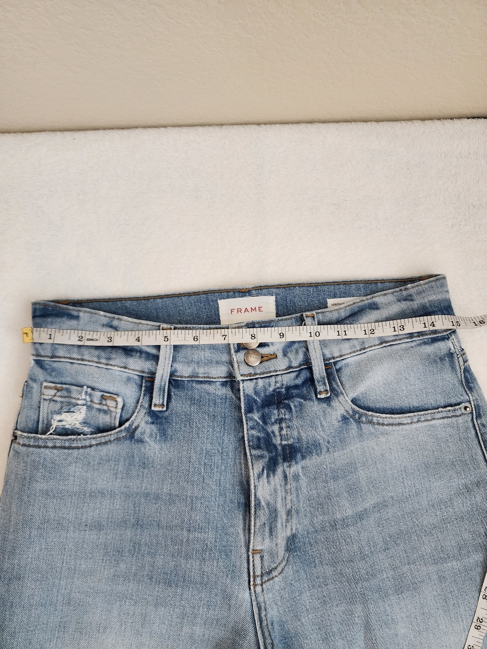 FRAME Le Sylvie Slender Straight Jeans Size 27 Light Wash High Rise Denim - Picture 8 of 12